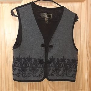 Express Vintage 1990's black/gray wool vest size M